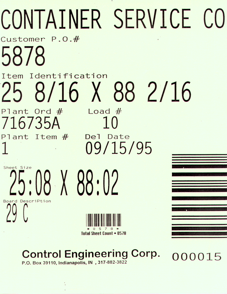 Laser Printed Load Tag